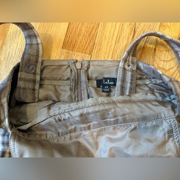 Plaid to Be Yours Beige and Brown Plaid Pinafore Mini Dress - Picture 6 of 8